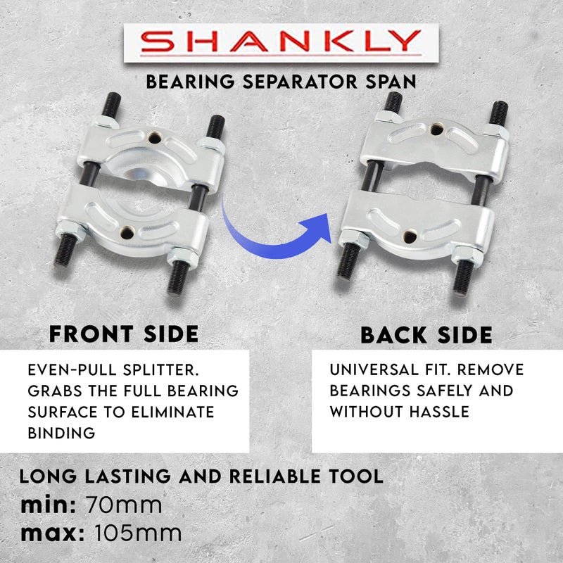 Shankly Bearing Separator or Gear Puller, Universal Bearing Puller Tool or Pullers for Mechanics Heavy-Duty Pilot Bearing Removal Tool Large Bearing Puller Splitter (75-105mm) - Image 2